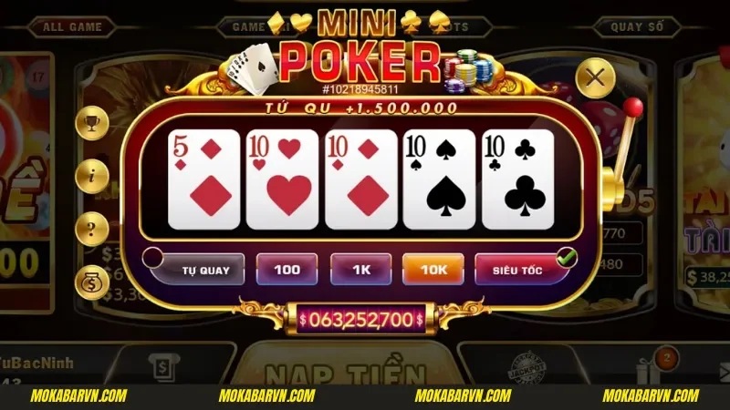 Quy định chung về trò chơi nổ hũ Mini Poker